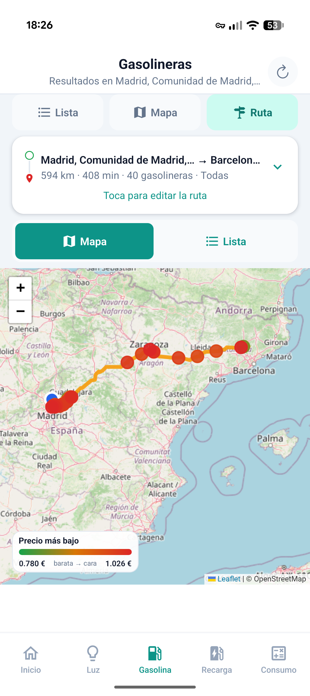 Precio de la luz y gasolina 5