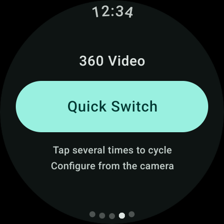 Quick Switch para ciclar los modos de la DJI Osmo 360 desde Wear OS