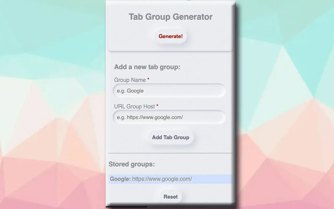Tab Group Generator 2